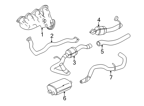 2004 GMC Sierra 2500 Exhaust Components, Exhaust Manifold Diagram