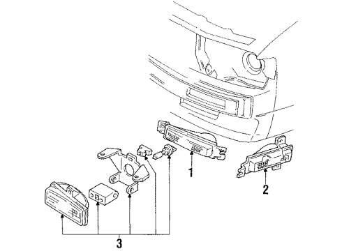 1992 Oldsmobile Toronado Fog Lamps, Park Lamps, Side Marker Lamps Diagram