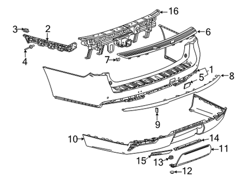 2021 GMC Yukon XL Bumper & Components - Rear Diagram