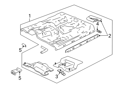 1999 Chevy S10 Floor Pan Assembly Diagram for 12548363