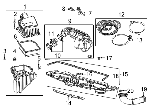 2021 Chevy Silverado 1500 Outlet Duct Diagram for 84943351