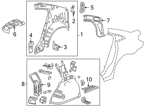 2015 Chevy Cruze Inner Structure - Quarter Panel Diagram
