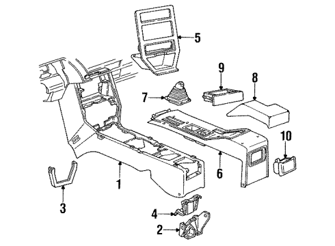 1989 Chevy Cavalier Console, Wood Diagram for 22555522