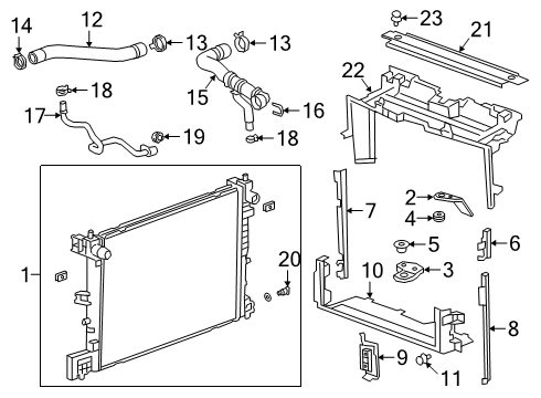 2019 Cadillac CT6 Radiator Diagram for 84551762