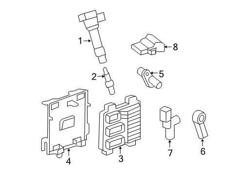 2017 GMC Acadia Spark Plug Diagram for 12680074
