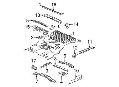 2004 GMC Envoy XUV Rear Floor & Rails Diagram