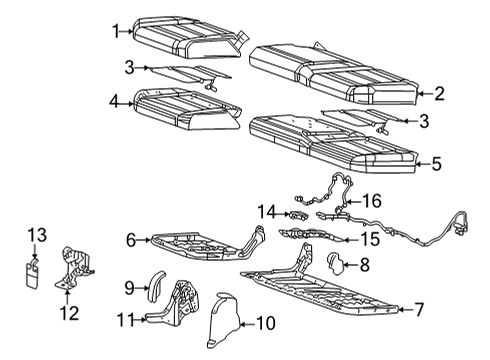 2023 GMC Hummer EV Pickup Rear Seat Components Diagram 2 - Thumbnail