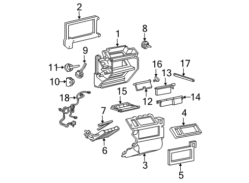 2007 Chevy Express 3500 Heater Core & Control Valve Diagram