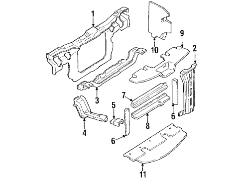 1991 Chevy Lumina APV Air Baffle Diagram for 10226102