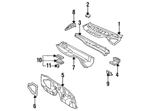 1998 Pontiac Firebird Cowl Diagram