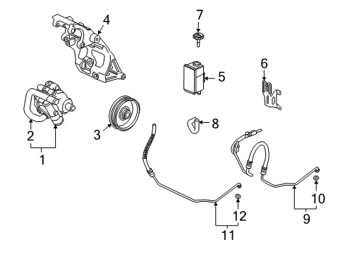 2004 Cadillac XLR Power Steering Cooler Diagram for 19122266