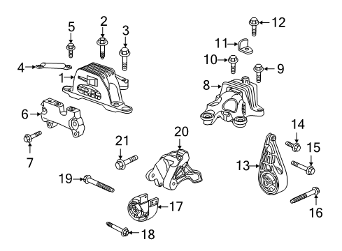 2020 Cadillac XT5 Transmission Mount Bracket Diagram for 84077634