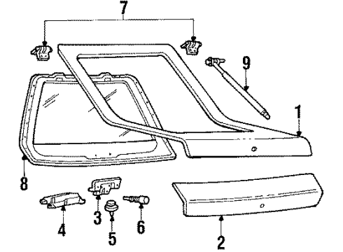 1991 Chevy Corsica Lock Cylinder, Rear Diagram for 12507407