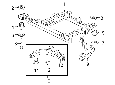 2014 Chevy Impala Limited Knuckle, Passenger Side Diagram for 23127630