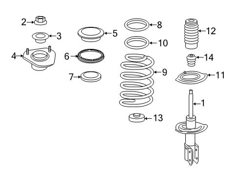 2012 Chevy Impala Struts & Components - Front Diagram