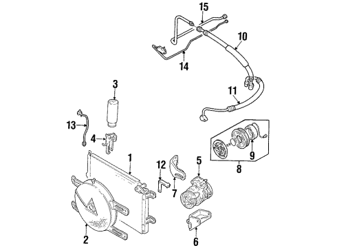 1998 Chevy Tracker Condenser Diagram for 30011736