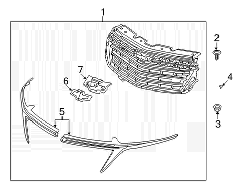 2023 Chevy Equinox Grille & Components Diagram 2 - Thumbnail