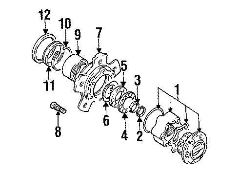 1998 Chevy Tracker Hub Diagram for 91173635