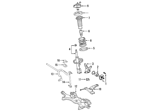2003 Pontiac Vibe Lower Control Arm, Passenger Side Diagram for 19205303