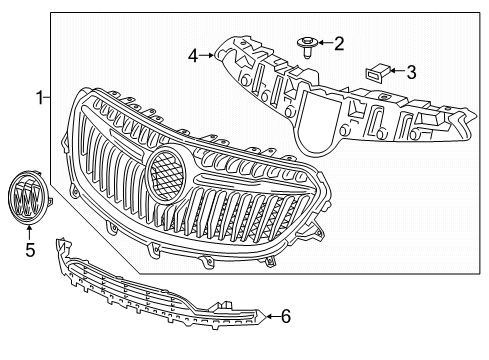 2018 Buick Encore Grille & Components Diagram