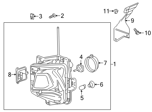 2020 Chevy Blazer Lamp Bracket, Driver Side Diagram for 84126205