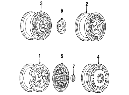 1991 Buick Park Avenue Wheels, Covers & Trim Diagram