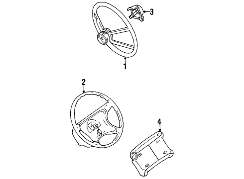 1999 GMC Yukon Steering Wheel, Gray Diagram for 15759617
