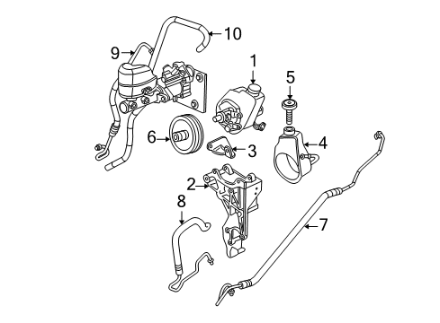 2001 Chevy Silverado 1500 HD Power Steering Pump Diagram for 15077397