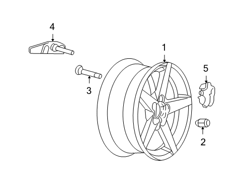 2011 Chevy Corvette Wheels, Covers & Trim Diagram