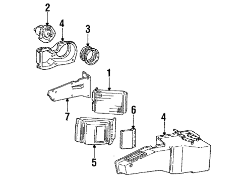 1986 Chevy C30 Heater Components Diagram