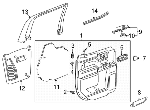 2020 Chevy Silverado 2500 HD Rear Door Diagram 3 - Thumbnail