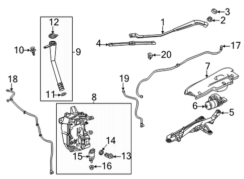 2022 Chevy Trailblazer Washer Reservoir Diagram for 42769266
