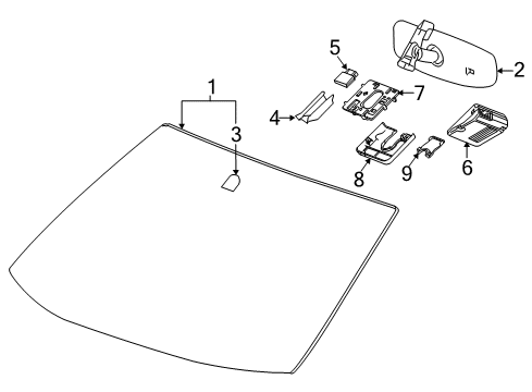 2015 Chevy Equinox Windshield Glass Diagram
