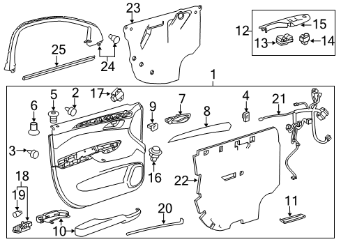 2013 Cadillac SRX Mirror Switch, Rear Diagram for 22756624