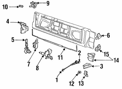 1993 Chevy Caprice Lock, Rear Diagram for 16624363
