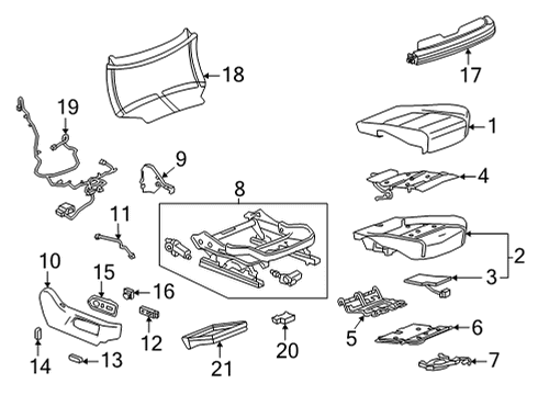 2022 Cadillac Escalade Lumbar Control Seats Diagram 3 - Thumbnail
