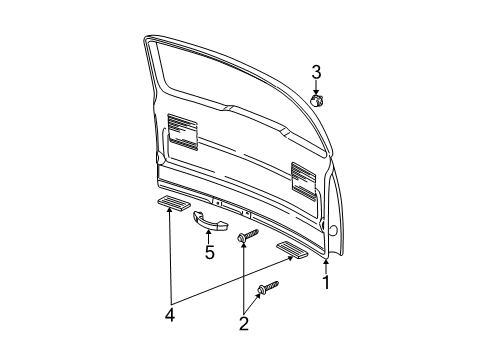 2001 Pontiac Montana Interior Trim - Lift Gate Diagram