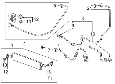 2020 Chevy Blazer Oil Cooler Pipe Diagram for 23100571