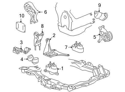 2007 Pontiac G6 Engine Mounting Diagram 7 - Thumbnail