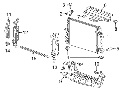 2016 Cadillac CTS Radiator & Components Diagram 5 - Thumbnail