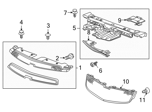 2011 Chevy Cruze Grille & Components Diagram