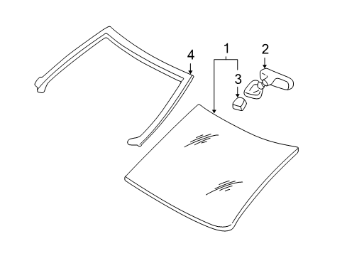 1997 Chevy Venture Windshield Glass, Reveal Moldings Diagram