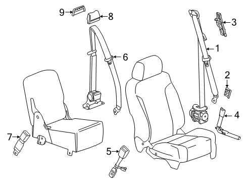 2016 GMC Sierra 1500 Front Seat Belts Diagram