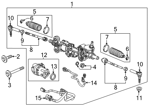 2018 Chevy Silverado 1500 Tie Rod Boot Diagram for 22834081