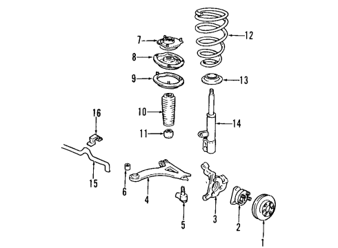 1997 Buick Riviera Stabilizer Bar Diagram for 25640436