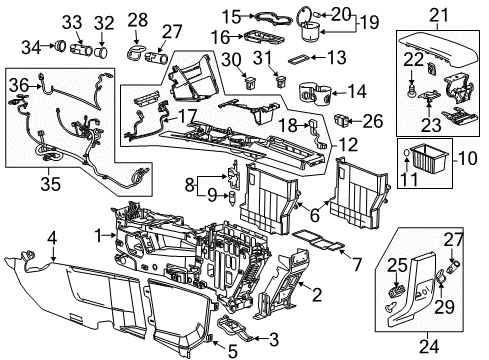 2010 GMC Terrain Center Console Diagram