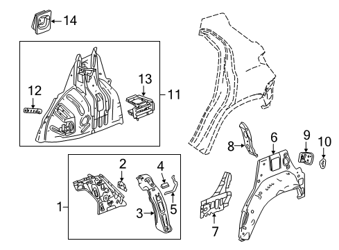 2016 Buick Encore Inner Structure - Quarter Panel Diagram