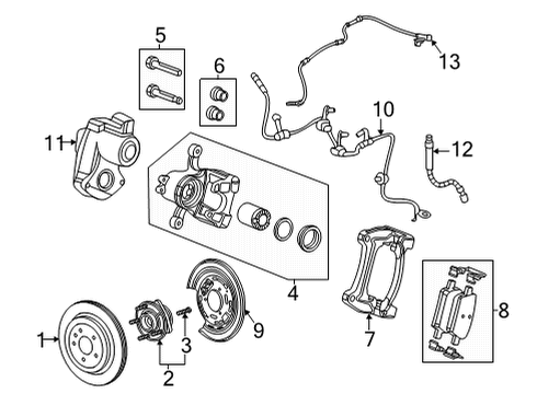 2022 Cadillac CT4 ABS Sensor, Front Driver Side Diagram for 84878467