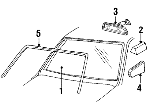 1992 Buick Century Windshield Glass, Reveal Moldings Diagram