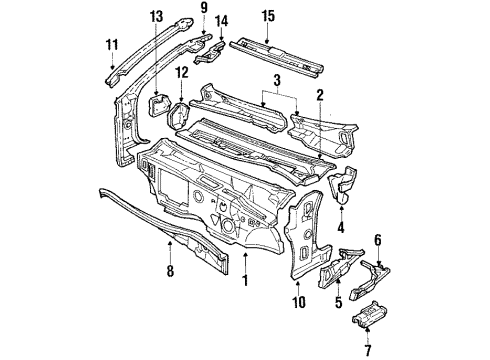 1990 Oldsmobile Toronado Cowl Diagram